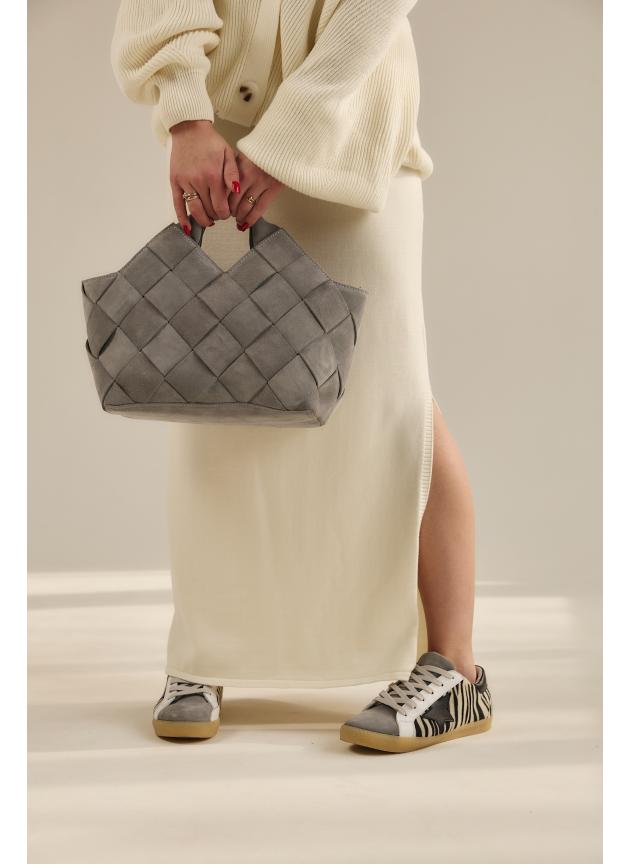 Жіноча cумка Alba, натуральна замша світло-сіра (Bag)