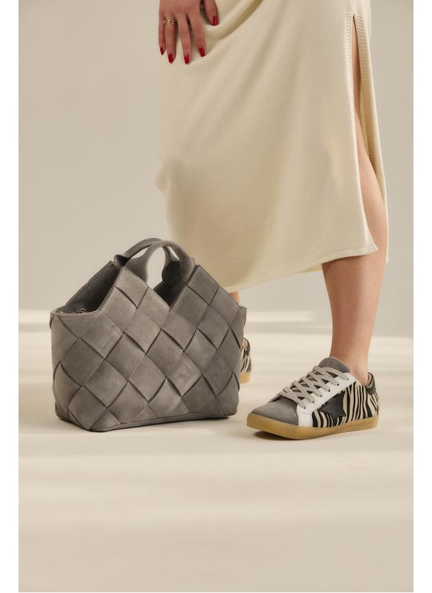 Жіноча cумка Alba, натуральна замша світло-сіра (Bag)