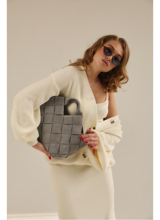 Жіноча cумка Alba, натуральна замша світло-сіра (Bag)