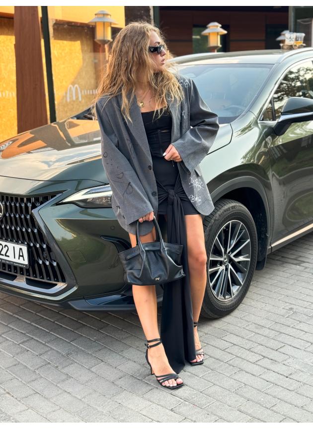 Жіноча сумка Ashley, натуральна шкіра флотар чорна (Bag small)