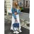Жіноча сумка Ashley, натуральна замша джинс (Bag small)