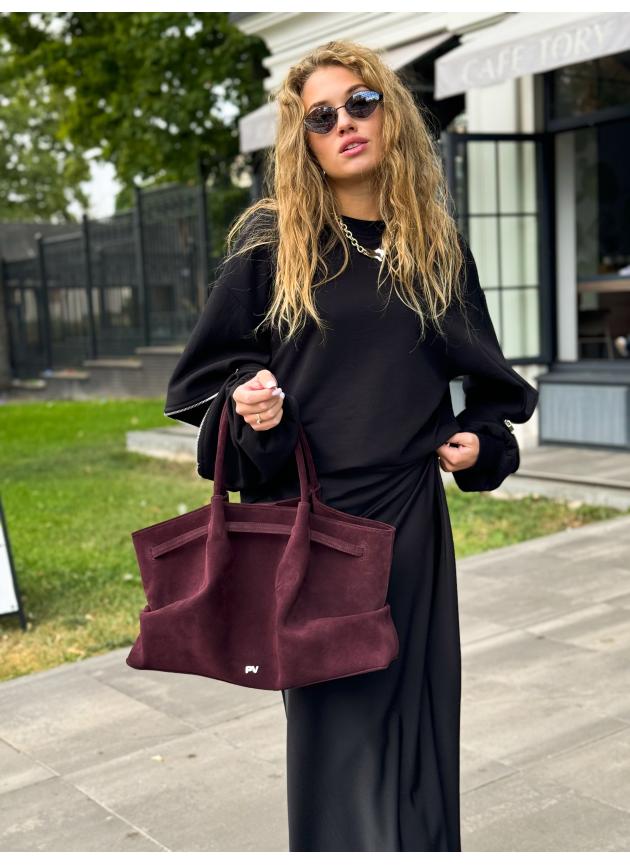 Жіноча сумка Ashley, натуральна замша бордо (Bag)
