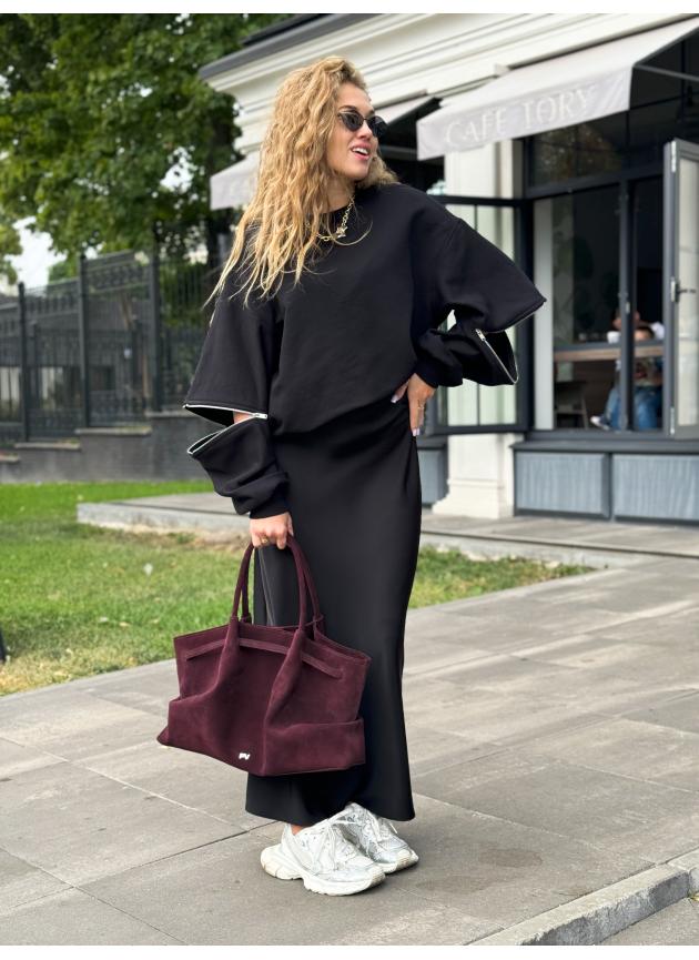 Жіноча сумка Ashley, натуральна замша бордо (Bag)