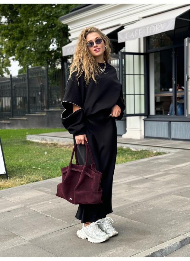 Жіноча сумка Ashley, натуральна замша бордо (Bag)