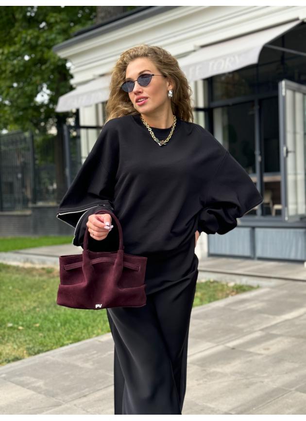 Жіноча сумка Ashley, натуральна замша бургунді (Bag small)