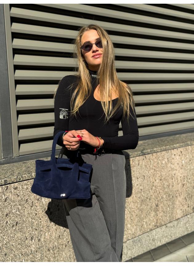 Жіноча сумка Ashley, натуральна замша темно-синій, sky (Bag small)