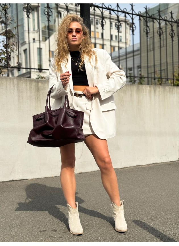 Жіноча сумка Ashley, натуральна шкіра флотар бургунді (Bag)