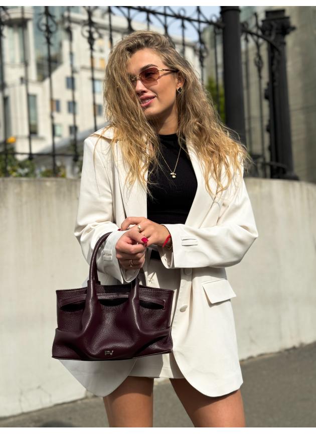 Жіноча сумка Ashley, натуральна шкіра флотар бургунді (Bag small)