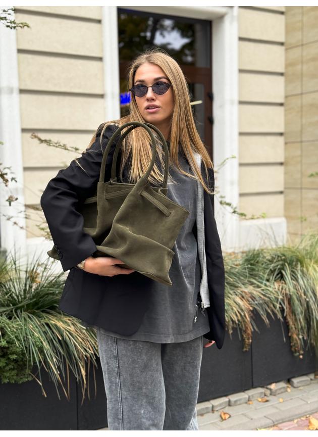 Жіноча сумка Ashley, натуральна замша хакі (Bag)