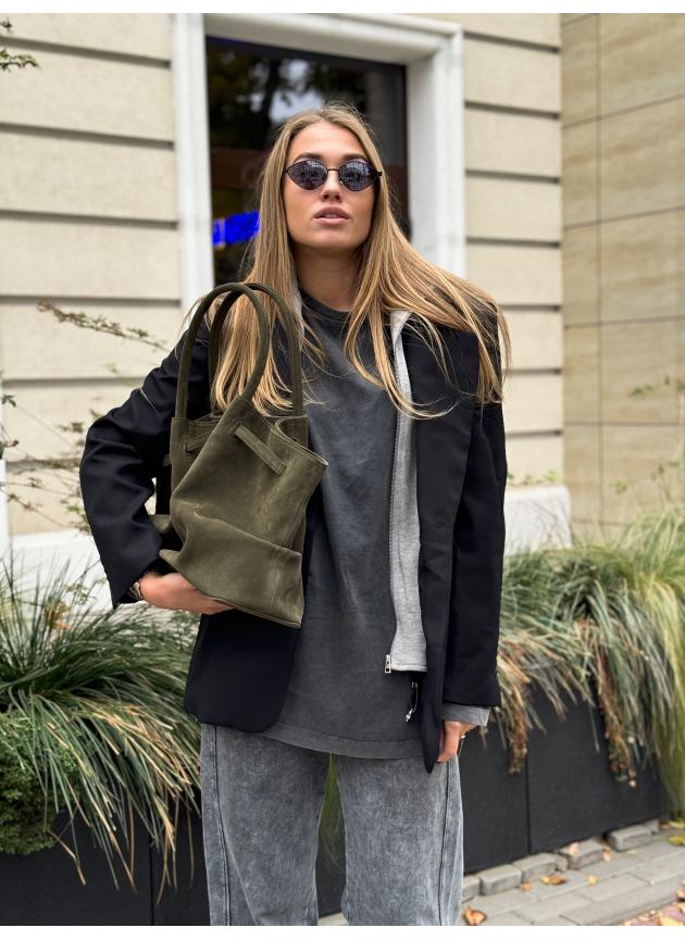 Жіноча сумка Ashley, натуральна замша хакі (Bag)