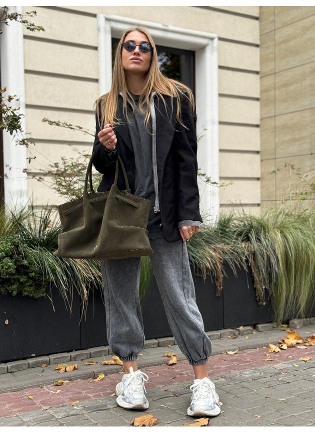 Жіноча сумка Ashley, натуральна замша хакі (Bag)