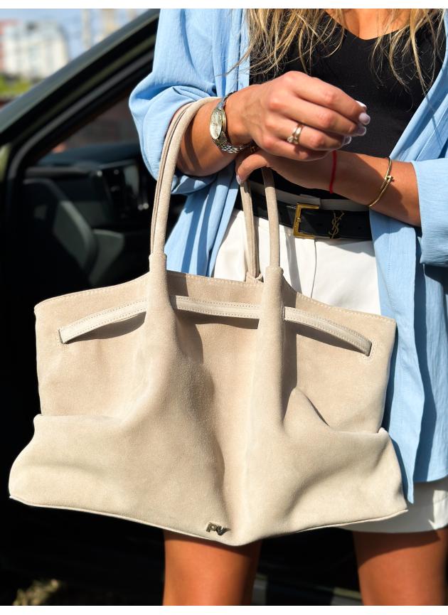 Жіноча сумка Ashley, натуральна замша іворі (Bag)