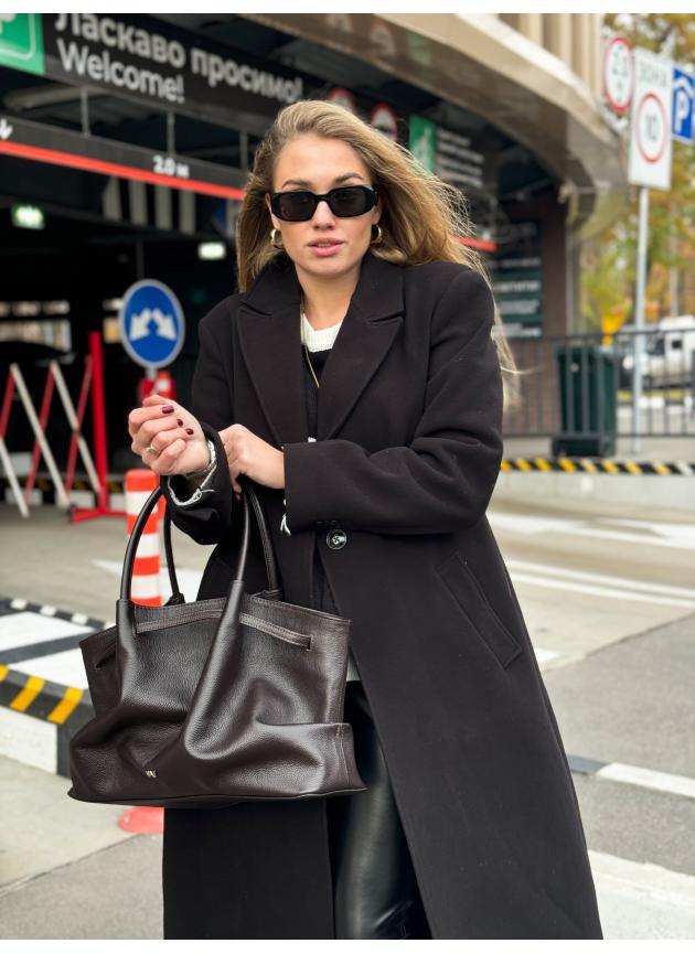 Жіноча сумка Ashley, натуральна шкіра флотар темно-коричневий (Bag)