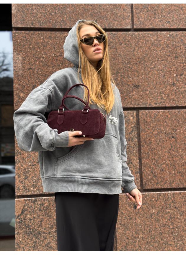 Жіноча сумка Camila, натуральна замша бордо (Bag Small)