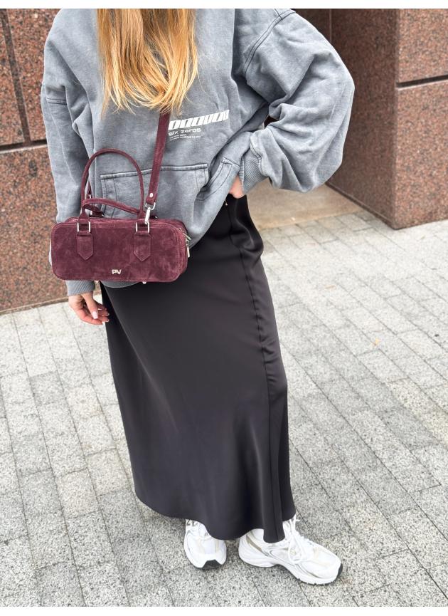Жіноча сумка Camila, натуральна замша бордо (Bag Small)