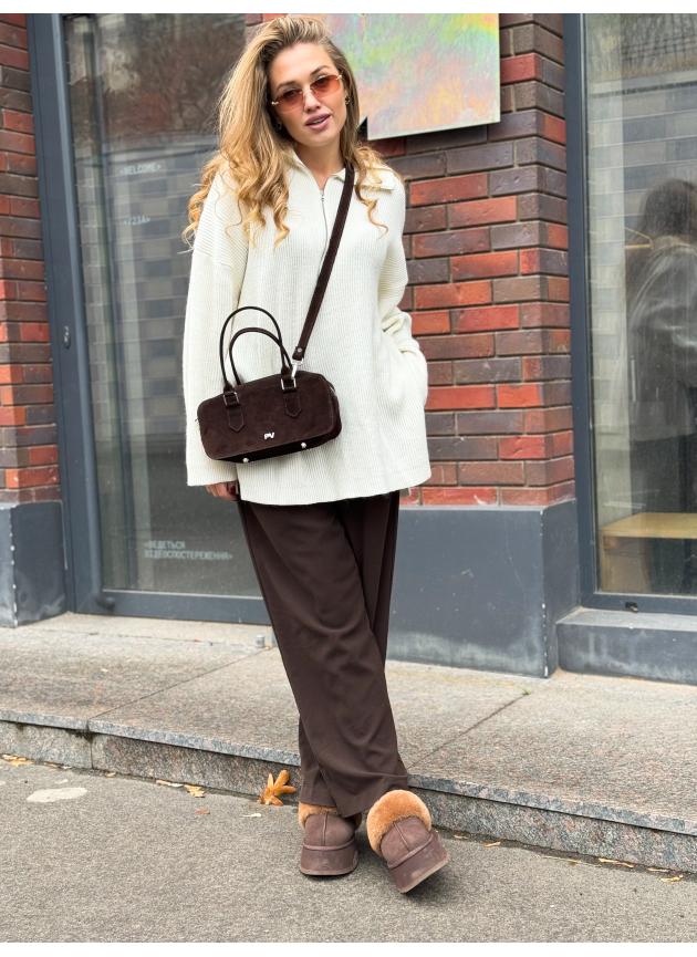 Жіноча сумка Camila, натуральна замша какао (Bag Small)