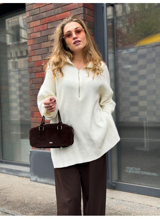 Жіноча сумка Camila, натуральна замша какао (Bag Small)