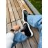 Жіночі високі кеди HIGH TOPS, натуральна чорно-біла шкіра з чорною замшею