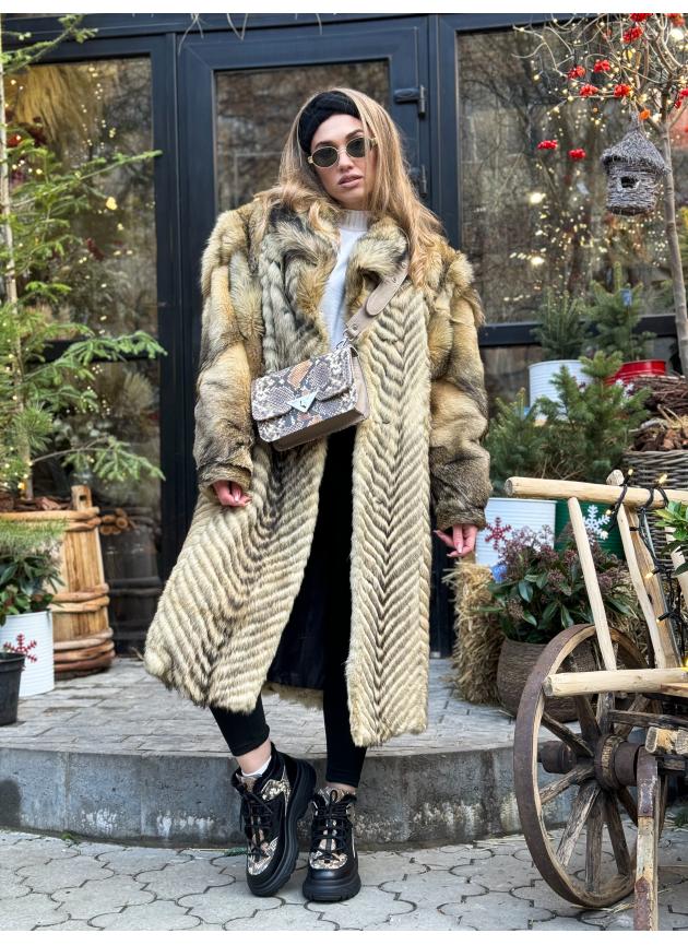 Жіноча сумка Monica, натуральна шкіра, коричнева рептилія