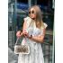 Жіноча сумка Pretty, натуральна іворі шкіра з коричневою рептилією (Bag small)