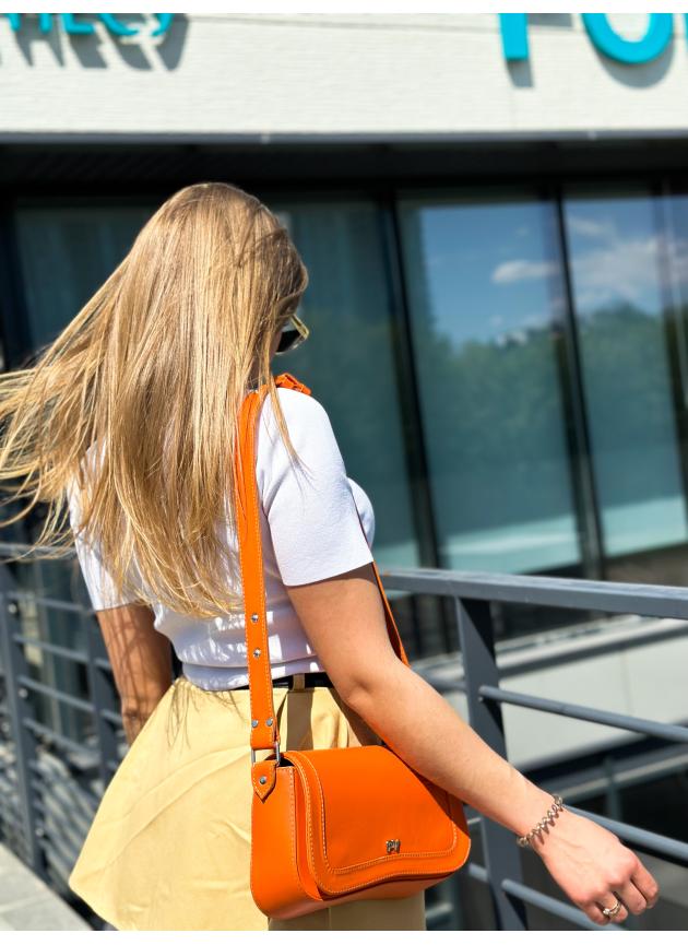 Жіноча сумка Pretty, натуральна шкіра помаранчева (Bag small)