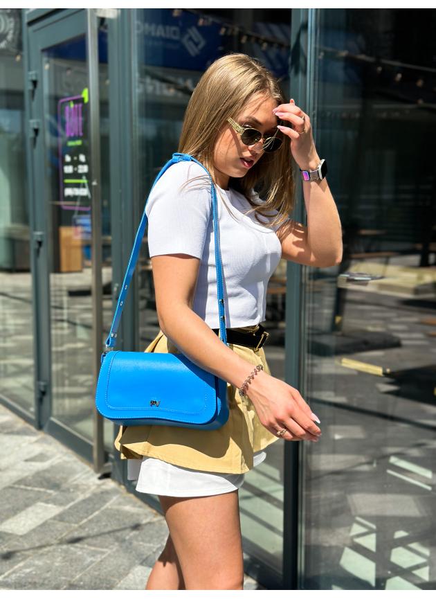 Жіноча сумка Pretty, натуральна шкіра яскраво-синя (Bag small)