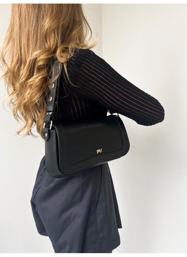 Жіноча сумка Pretty, натуральна шкіра чорна (Bag small)