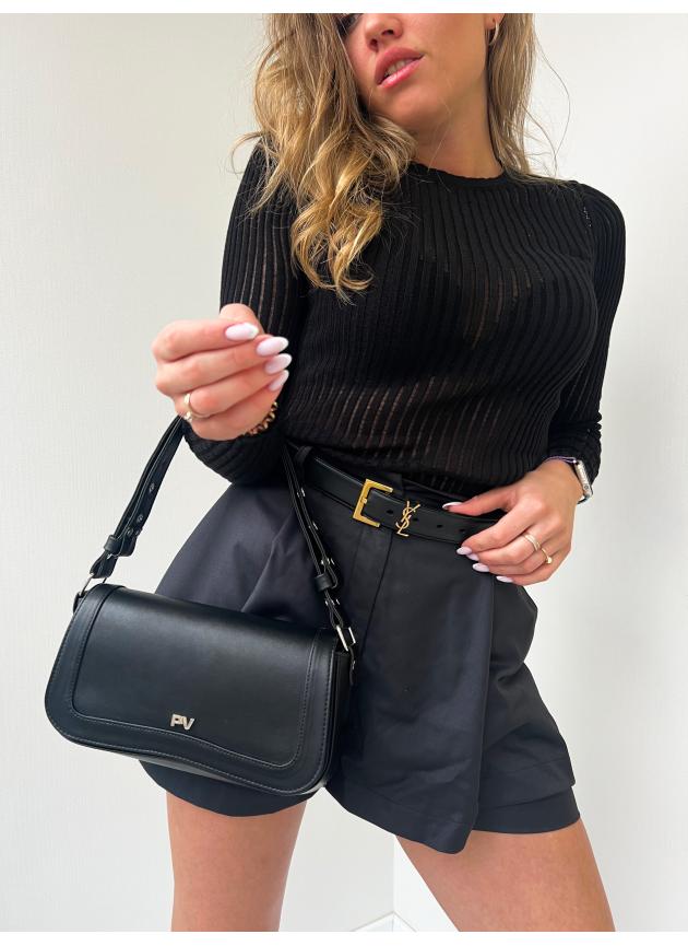 Жіноча сумка Pretty, натуральна шкіра чорна (Bag small)