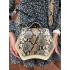Сумка Liberty, натуральна шкіра коричнева рептилія з бежевою замшею, розмір М