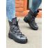 Черевики Boots Tedy, натуральна шкіра та замша темно-сірі