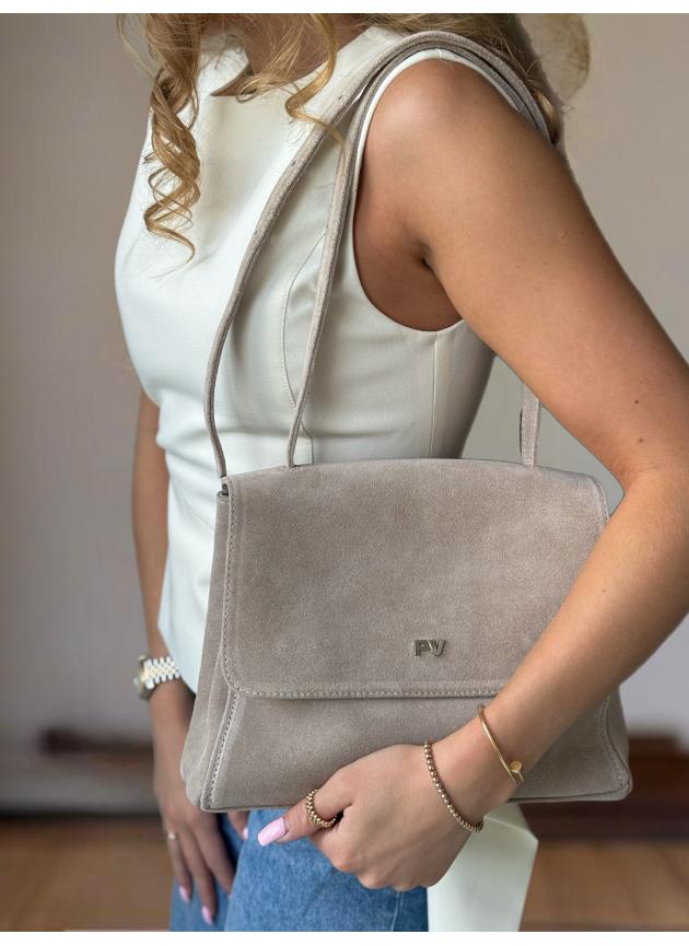 Жіноча сумка Emma, натуральна замша іворі (Bag midi)