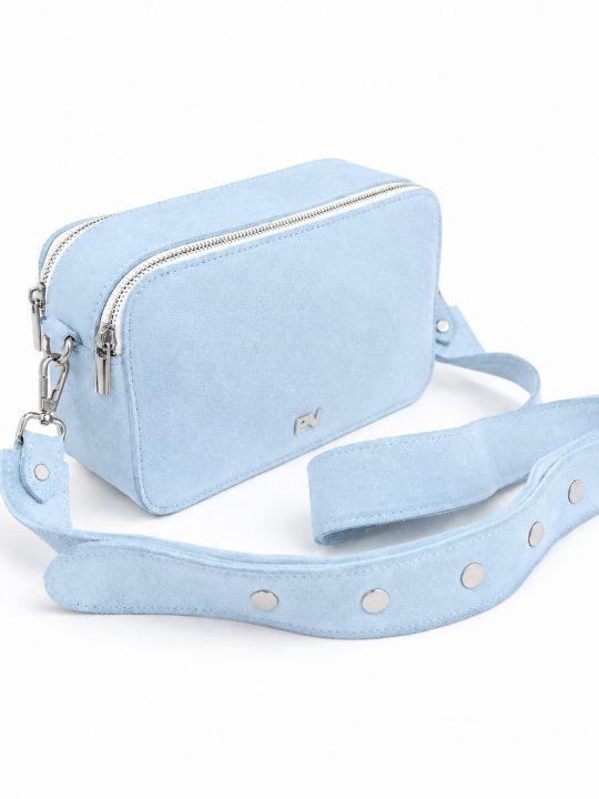 Жіноча сумка Лейла, натуральна замша блакитна (Bag small)