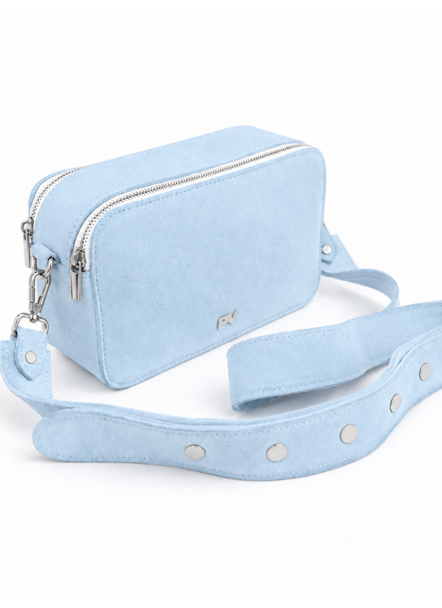 Жіноча сумка Лейла, натуральна замша блакитна (Bag small)