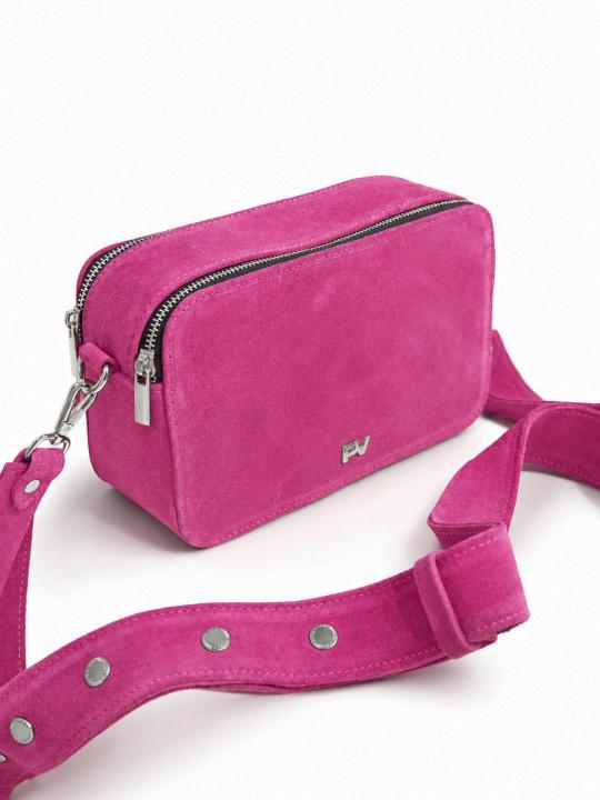 Жіноча сумка Лейла, натуральна замша фуксія (Bag small)