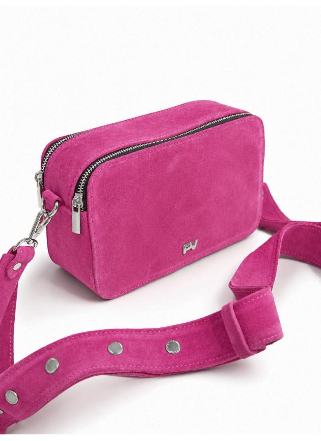 Жіноча сумка Лейла, натуральна замша фуксія (Bag small)