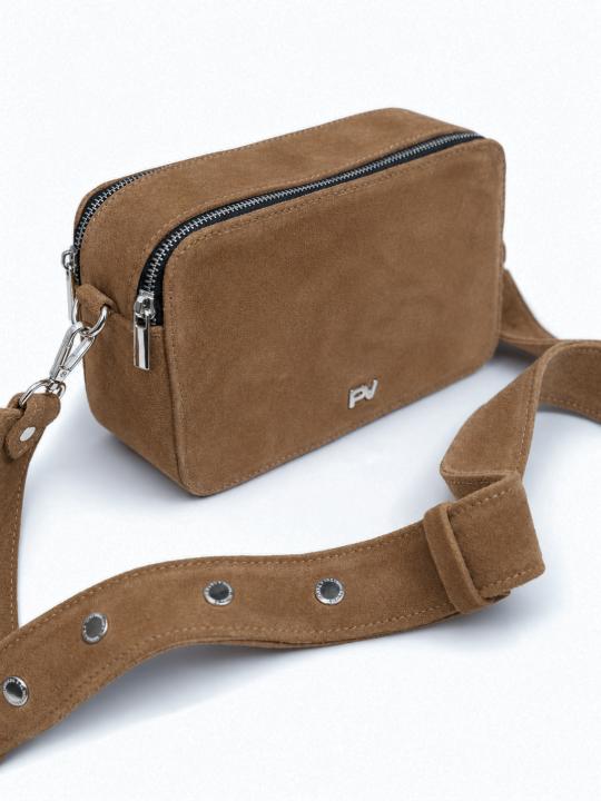 Жіноча сумка Лейла, натуральна замша кастора (Bag small)