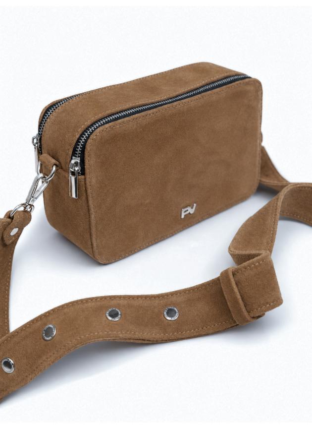 Жіноча сумка Лейла, натуральна замша кастора (Bag small)