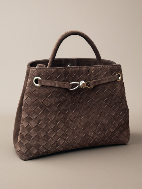 Жіноча сумка Ненсі, натуральна замша какао (Bag midi)