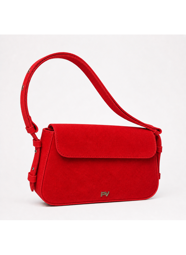Жіноча сумка Perry, натуральна замша червона (Bag small)