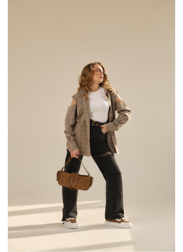 Жіноча сумка Rebecca, натуральна замша кастора (Bag small)