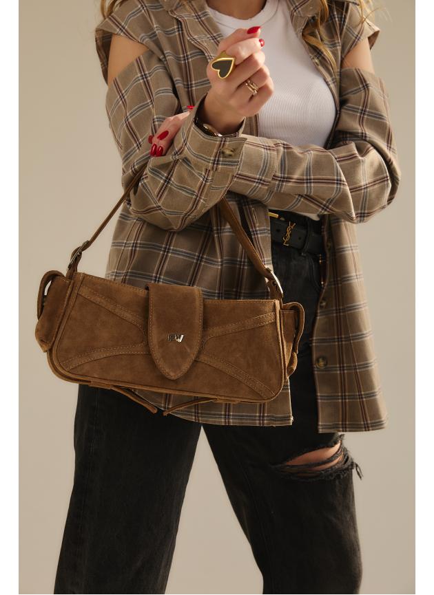 Жіноча сумка Rebecca, натуральна замша кастора (Bag small)