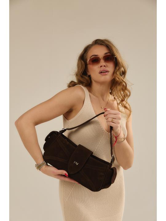 Жіноча сумка Rebecca, натуральна замша какао (Bag small)