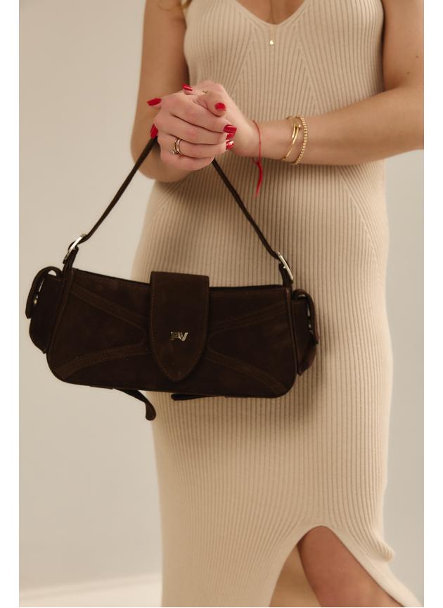 Жіноча сумка Rebecca, натуральна замша какао (Bag small)