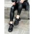Кросівки Хлоя, натуральна чорна шкіра рептилія та чорна замша