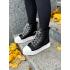 Жіночі високі кеди HIGH TOPS, натуральна шкіра чорна рептилія