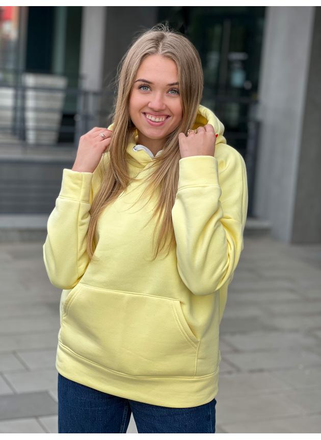 Худі лимонний флісовий